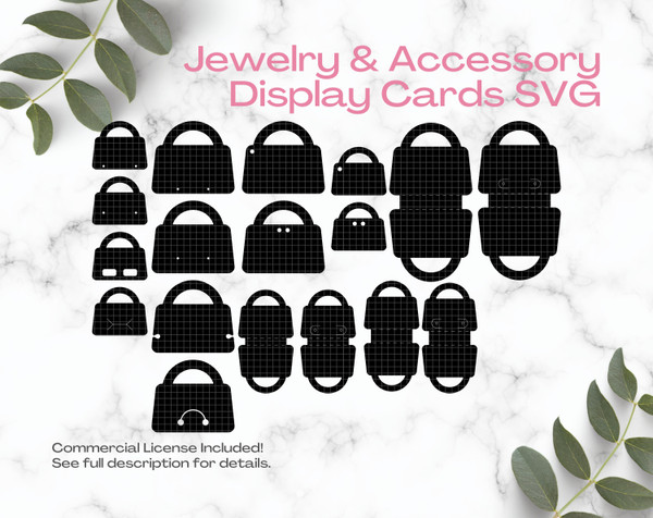 Purse Shaped Jewelry Display & Packaging SVG Bundle for Earrings, Necklaces, Rings, Scrunchies, and More