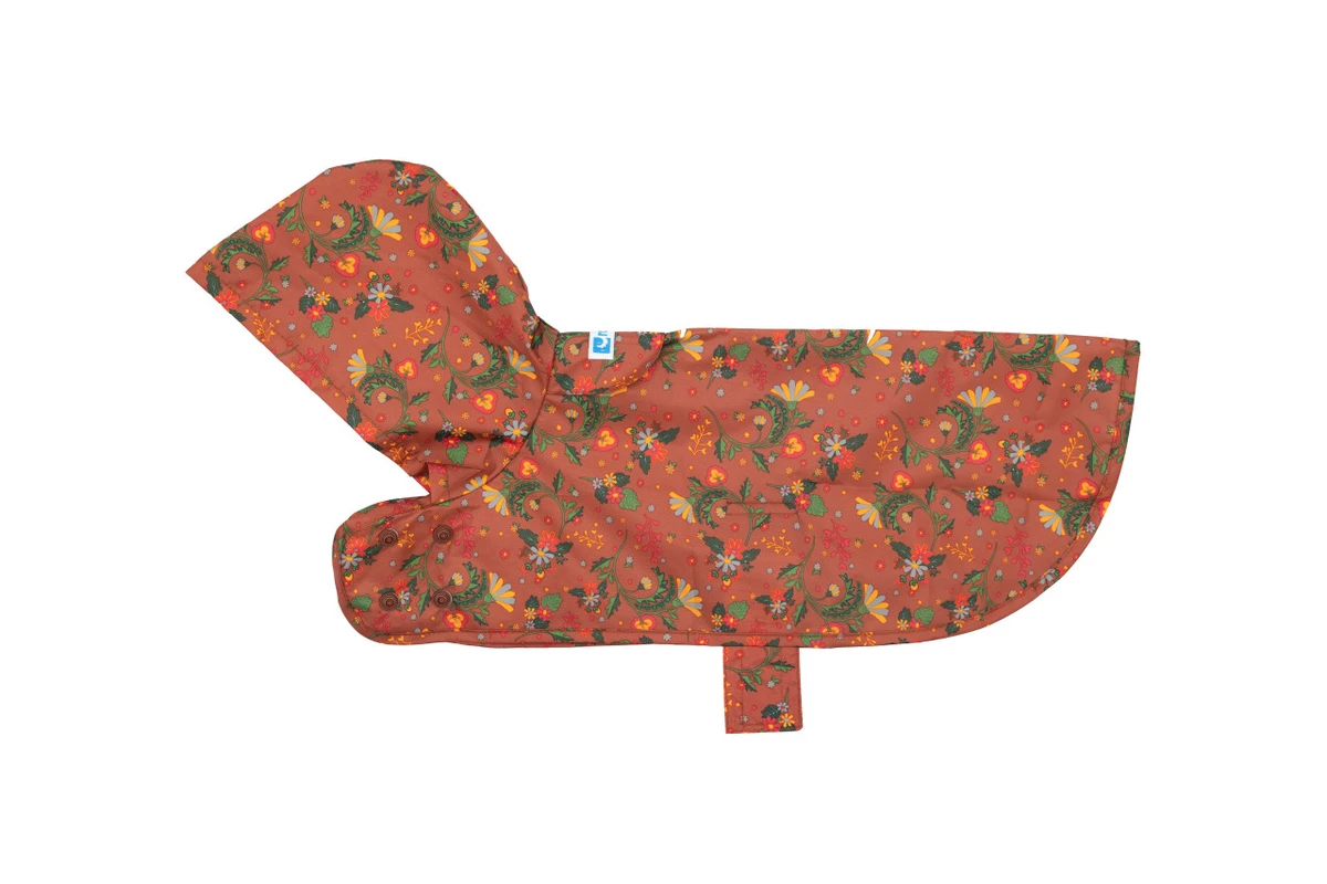 Packable Rain Poncho - Clay Floral