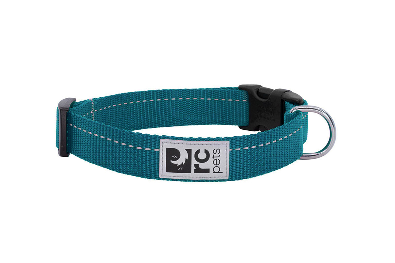 RC Pet Products Wide Clip Dog Collar, Tan Tartan, Medium