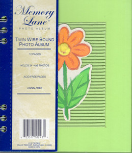Memory Lane Thin Wire Bound Photo Album (Holds 24 4x6 photos) Memory Lane Thin Wire Bound Photo Album (Holds 24 4x6 photos)