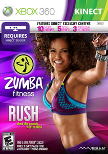 Front cover image of video game Zumba Fitness Rush (Kinect) - Xbox 360 Front cover image of video game Zumba Fitness Rush (Kinect) - Xbox 360