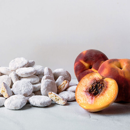 Georgia Peach Cookies scattered with peach