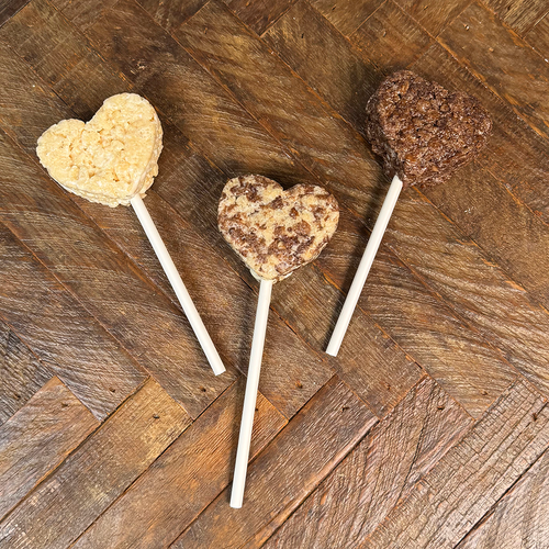 Rice crispy heart pops