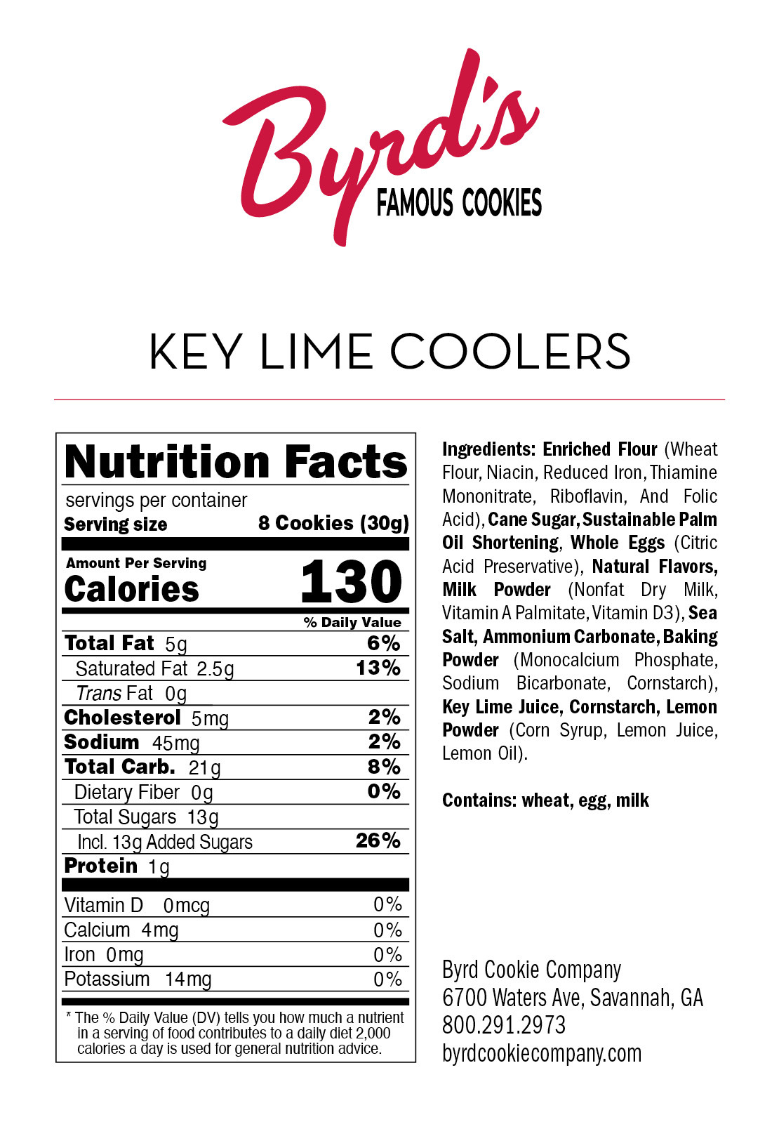  Key Lime Coolers Nutrition Panel 