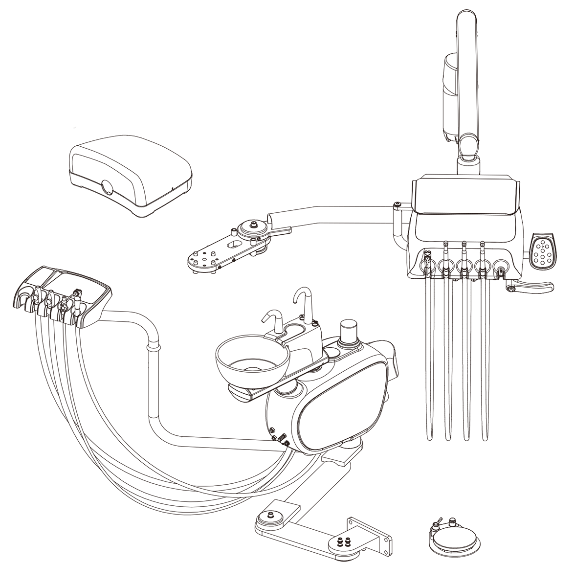 ADS Beyond 401 Left/Right Swing Delivery System with Cuspidor, A0724012