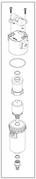 RPI Midmark Compressor Coalescing Filter Assembly (5 oz) (OEM #ACA70305, 77005010, 62985200), CMA021