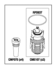 RPI DentalEz/Custom Air/Jun-Air/RamVac Oil-less Compressor PM Kit (OEM #004444), CMK191