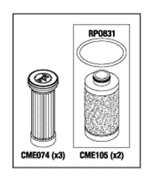 RPI DentalEz/Custom Air/Jun-Air/RamVac Oil-less Compressor PM Kit (OEM #65468182), CMK149