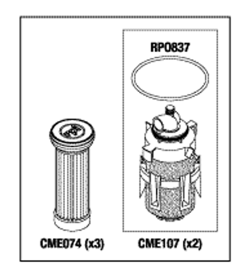 RPI DentalEz/Custom Air/Jun-Air/RamVac Oil-less Compressor PM Kit (OEM #004446), CMK193