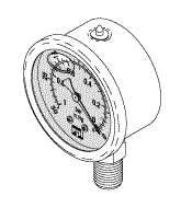 RPI Dental Vacuum Unit Gauge (2" Liquid Filled) (OEM #014-0550-00, 64568188, VPG-100), VPG048