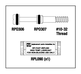 RPI Midmark Dental Sterilizer Valve Stem Kit (OEM #002-0247-00), RCS098