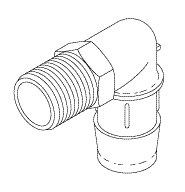 RPI Midmark Dental Sterilizer Elbow Barb Fitting (OEm #014-025-00), RPF684