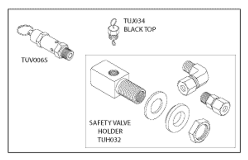 RPI Tuttnauer Dental Sterilizer Safety Valve Holder Kit (40 PSI), TUK078