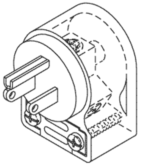 RPI A-dec Dental Chair Hospital Grade Male Plug (Right Angle), RPP032