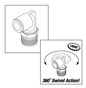 RPI Air Techniques/DentalEz Dental Compressor Pivot Elbow (3/8" Push-In x 3/8" MPT) OEM #003863SP, 56133), RXF024