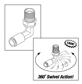 RPI Air Techniques Dental Compressor Elbow Fitting (1/4" Push-In x 1/4" MPT), RXF029