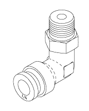 RPI Air Techniques Dental Compressor Swivel Elbow (1/4" Push-In x 1/8" MPT) (OEM #56113), RXF037