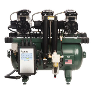 Ramvac Aeras 5 Oil-Less Compressor, 5 User (With or Without Sound Shield), C5-12, C5-12SS