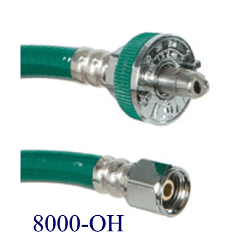 Belmed Inc. Male Quick Connect X DISS Nut Style Single Hose Assembly- Ohio (Matrx), 8000-1203/1205, 8100-1203/1205, 8212-2603/2605