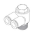 RPI Air Techniques Dental Compressor Branch Elbow (1/4" Push-In x 1/4" MPT) (OEM #56192), RXF025