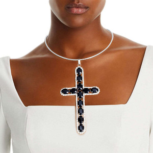 Collar Black Elegant Cross Necklace T226-9485499040063