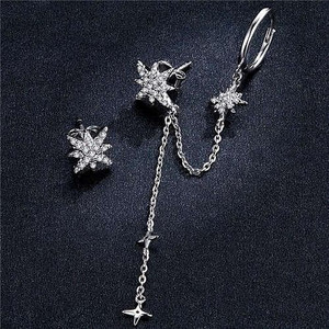 Shining Cubic Zirconia Stars Asymmetric Wholesale 925 Sterling Silver Earrings A392-sear0305 Shining Cubic Zirconia Stars Asymmetric Wholesale 925 Sterling Silver Earrings A392-sear0305