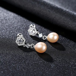 Exquisite Pentagon Design Elegant Natural Pearl Wholesale 925 Sterling Silver Earrings - Pink A392-sear0355 Exquisite Pentagon Design Elegant Natural Pearl Wholesale 925 Sterling Silver Earrings - Pink A392-sear0355