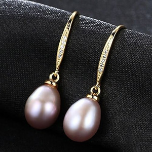 Water Drop Natural Pearl Pendant Wholesale 925 Sterling Silver Dangle Earrings - Purple A392-sear0363 Water Drop Natural Pearl Pendant Wholesale 925 Sterling Silver Dangle Earrings - Purple A392-sear0363