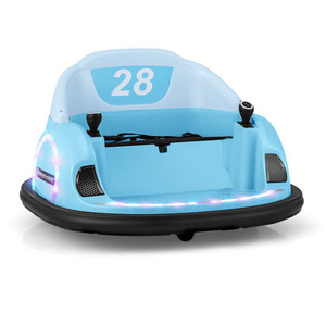 12V 360?° Ride on Bumper Car for Toddlers with Remote Control-Light Blue B593-TQ10321US
