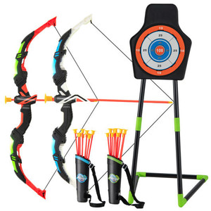 Youth Archery Bow Set with LED Light Up Bow and 20 Suction Cup Arrows for Kids - Color: Multicolor D681-UY10046