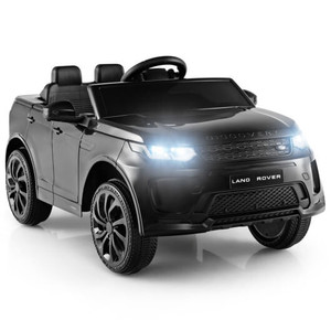 12V Kids Ride On Car with Remote Control Lockable Doors Slow Start System and LED Lights-Black - Co D681-TQ10218US-DK