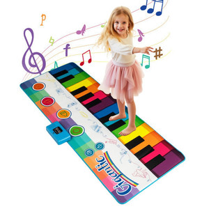 Floor Piano Dance Mat for Kids Musical Playmat with 8 Instrument Sounds - Color: Multicolor D681-TM10153