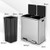 16 Gallon Dual Step Trash Can Recycling Double Bucket Pedal-Silver B593-HW61442COLOR