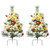 2 Feet Set of 2 Pre-lit Pathway Flocked Christmas Trees Battery Powered B593-CM22864