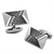 TK1259 - High polished (no plating) Stainless Steel Cufflink with Epoxy  in Jet A874-TK1259