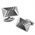 TK1259 - High polished (no plating) Stainless Steel Cufflink with Epoxy  in Jet A874-TK1259