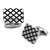 TK1266 - High polished (no plating) Stainless Steel Cufflink with Epoxy  in Jet A874-TK1266