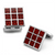 TK1272 - High polished (no plating) Stainless Steel Cufflink with Epoxy  in Garnet A874-TK1272