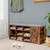 9-cube Adjustable Storage Shoe Bench with Padded Cushion-Rustic Brown B593-JV10089