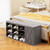 9-cube Adjustable Storage Shoe Bench with Padded Cushion-Rustic Brown B593-JV10089