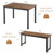 3 Pieces Dining Table Set with 2 Benches for Dining Room Kitchen Bar-Brown - Color: Brown D681-KC55455CF