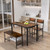 4 Pieces Rustic Dining Table Set with 2 Chairs and Bench-Rustic Brown - Color: Rustic Brown D681-KC55737CF