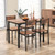 5 Piece Dining Table Set Industrial Style Kitchen Table and Chairs for 4-Rustic Brown - Color: Rust D681-KC56632CF