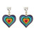Ethnic Style Multi-layer Peach Heart Unique Design Colorful Oil-spot Glazed Alloy Wholesale Earrings A392-fear6654