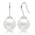 3W087 - Rhodium Brass Earrings with Synthetic Pearl in White A874-3W087