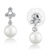 3W1295 - Rhodium Brass Earrings with Synthetic Pearl in White A874-3W1295