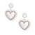 White Pearl and Silver Heart Earrings T226-9485722550591