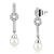 DA370 - High polished (no plating) Stainless Steel Earrings with Synthetic Pearl in White A874-DA370