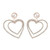 Pearl Inlaid Dual Hearts Shining Fashion Bold Design Women Costume Earrings - Golden A392-fear6019