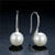 Wholesale 925 Sterling Silver Jewelry Minimalist Design Pearl Fish Hook Women Earrings - White A392-sear0284